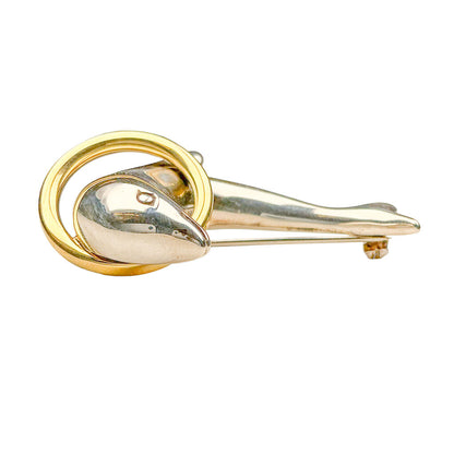 Tiffany & Co. 18K & Sterling Dolphin Brooch