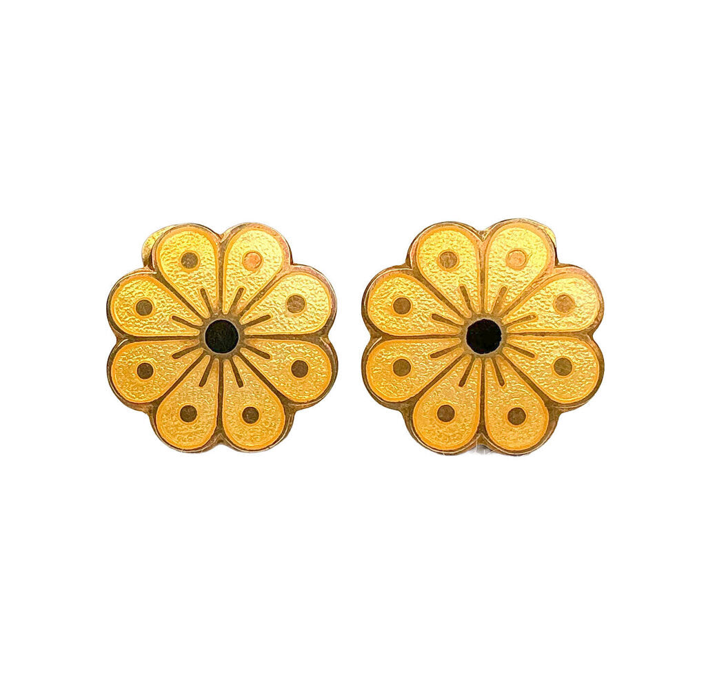 David Andersen (Norway) Sterling & Enamel Clip Earrings