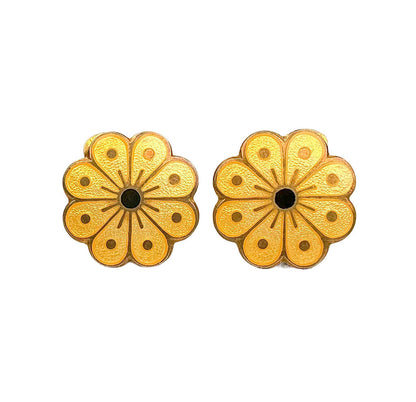 David Andersen (Norway) Sterling & Enamel Clip Earrings