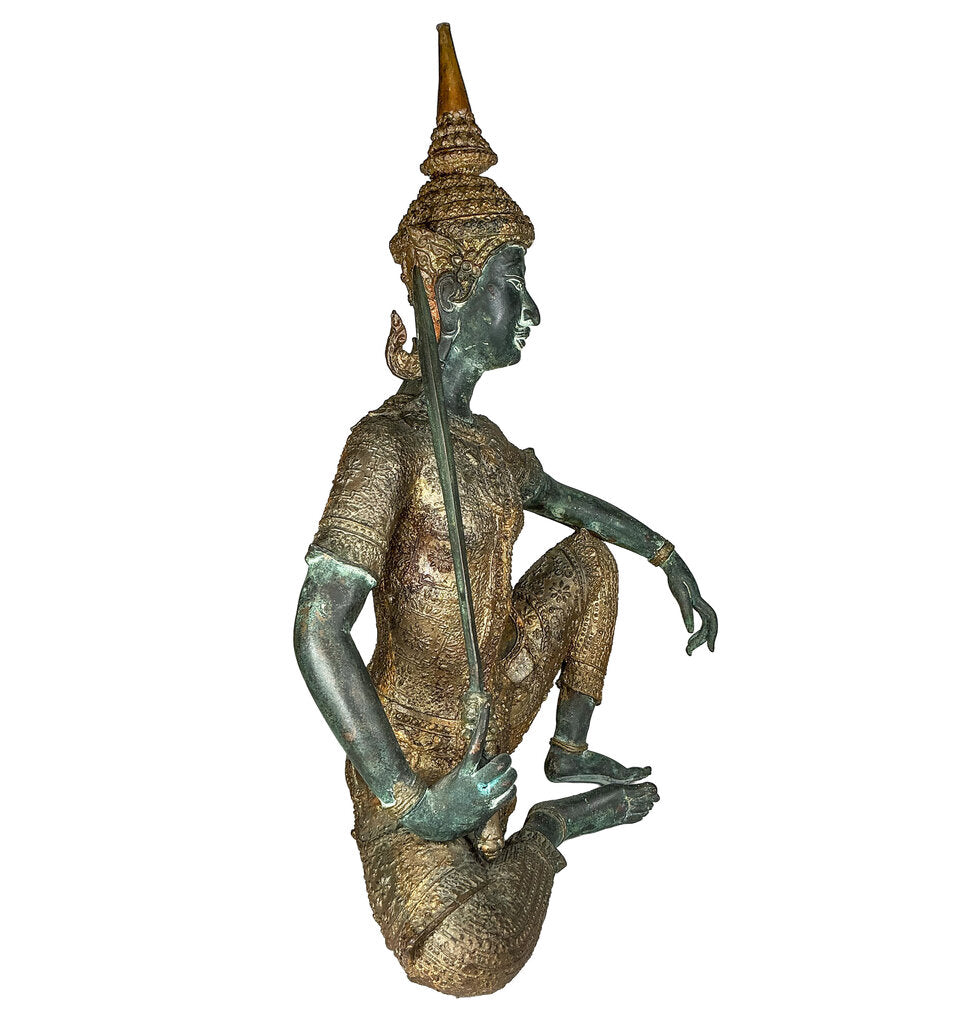 Vintage Thai Bronze Warrior Figure c. 1900