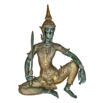 Vintage Thai Bronze Warrior Figure c. 1900