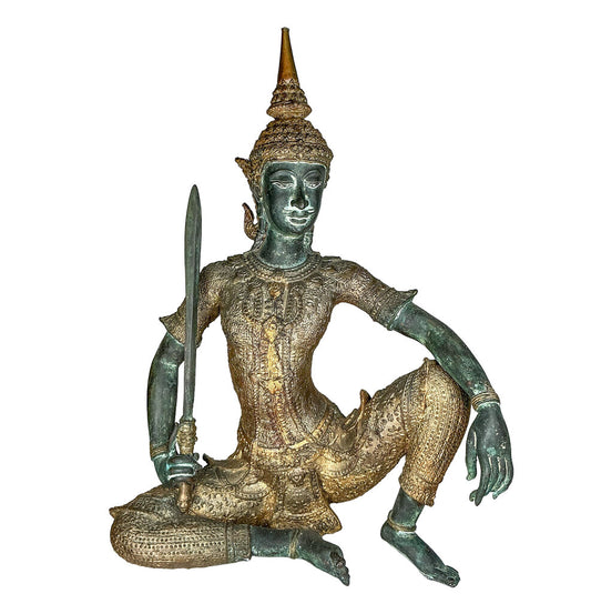 Vintage Thai Bronze Warrior Figure c. 1900