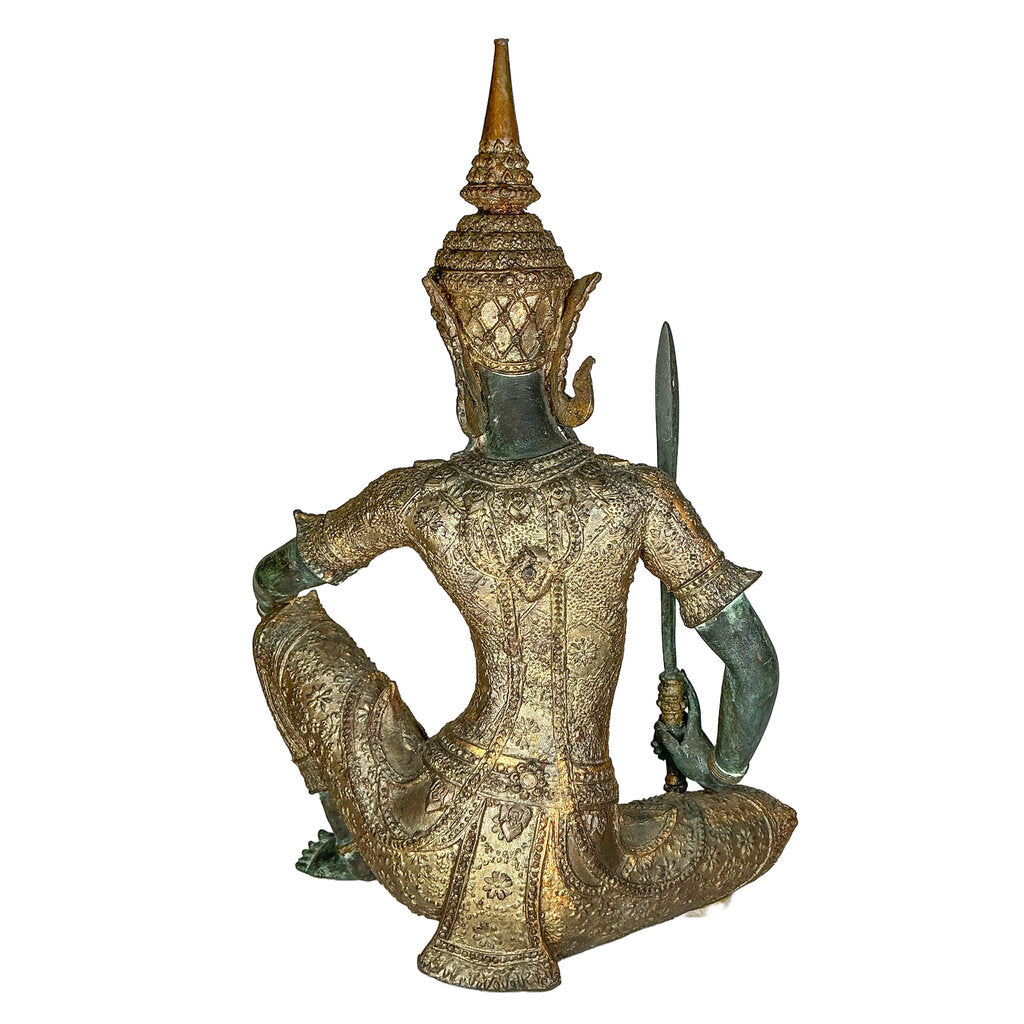 Vintage Thai Bronze Warrior Figure c. 1900