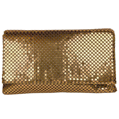 Vntg Gold Metal Mesh Evening Bag
