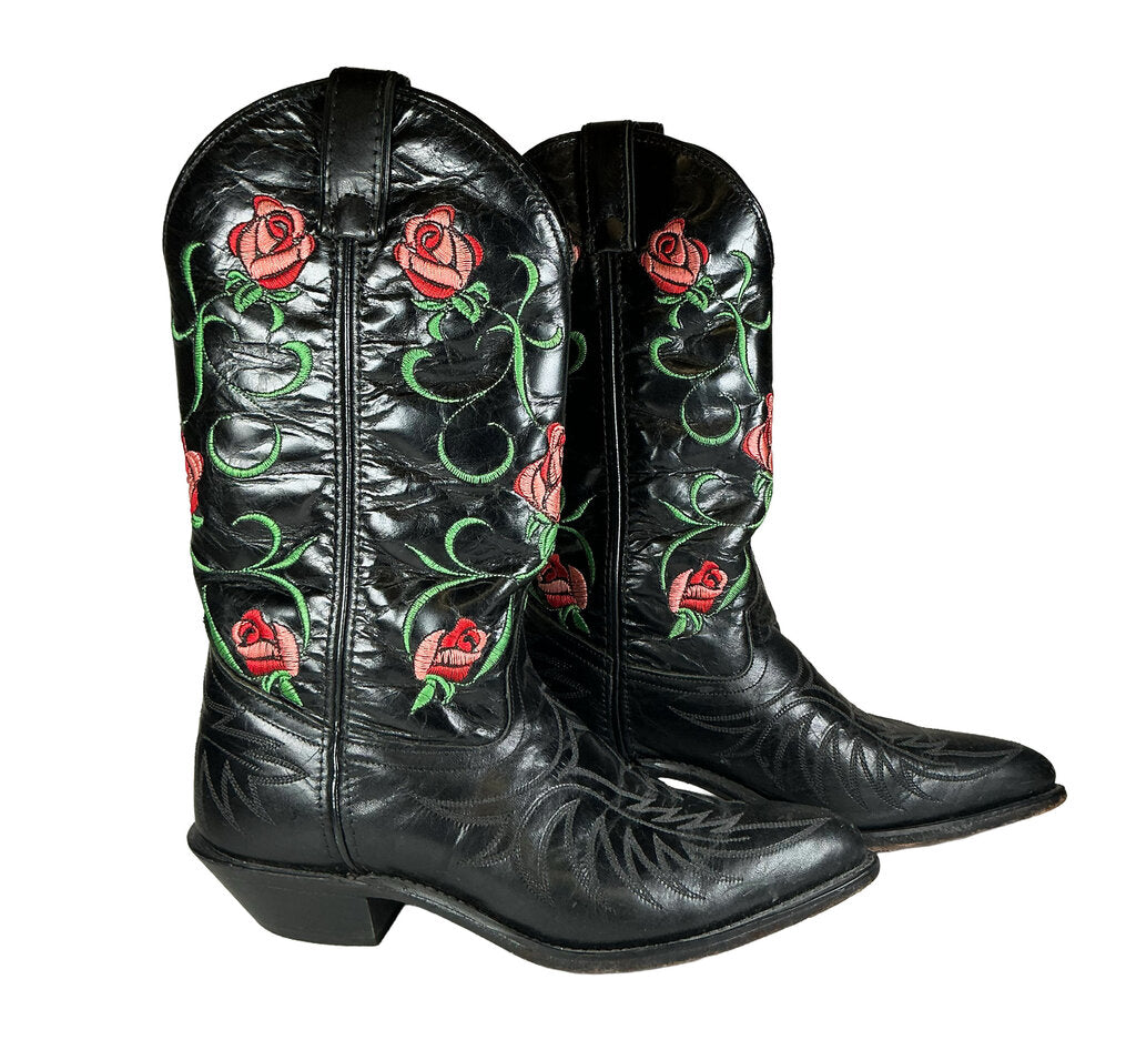 Dan Post Rose Embroidered Cowboy Boots
