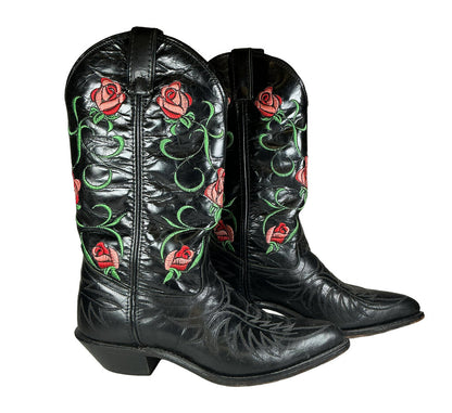 Dan Post Rose Embroidered Cowboy Boots