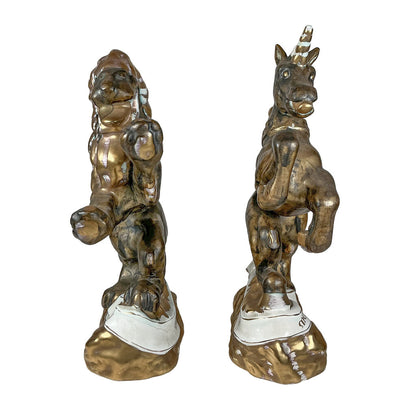 PAIR Wedgewood & Co Ltd Lion & Unicorn Bookends