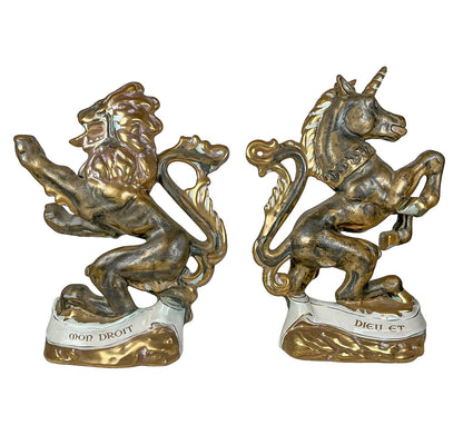 PAIR Wedgewood & Co Ltd Lion & Unicorn Bookends