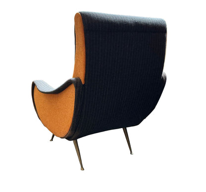 Vintage Minotti Armchair in Brown & Orange