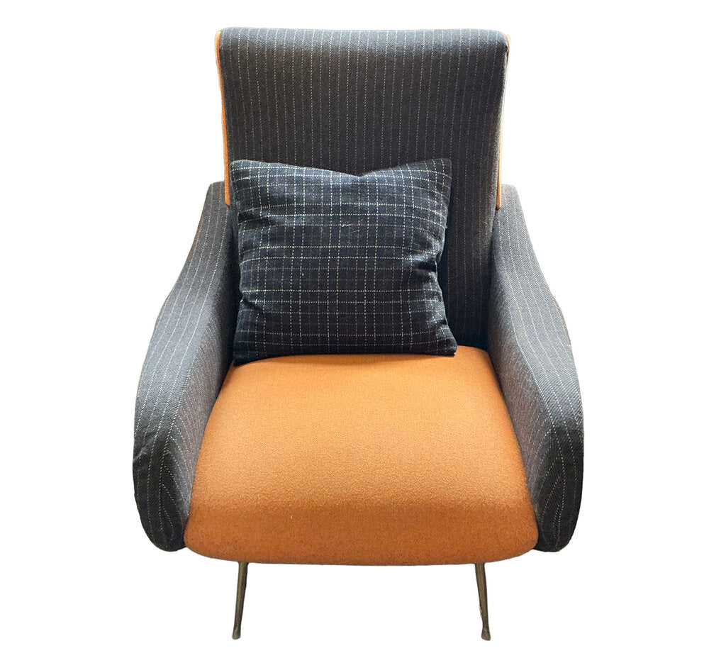 Vintage Minotti Armchair in Brown & Orange