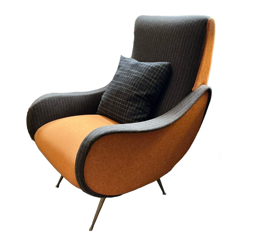 Vintage Minotti Armchair in Brown & Orange