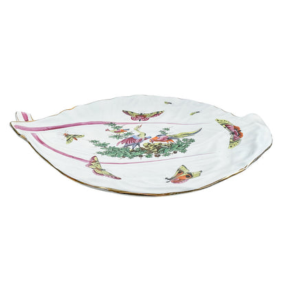 Mottahedeh Chelsea Bird 12" Leaf Dish