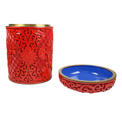 Beijing Carved Lacquer Factory Cinnabar Tea Caddy