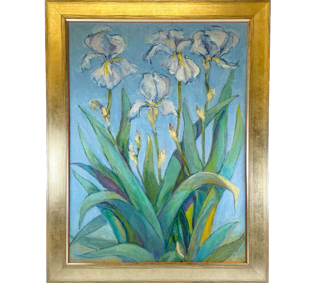 Blue Iris. Oil on Linen. J.A. Steele. 1982