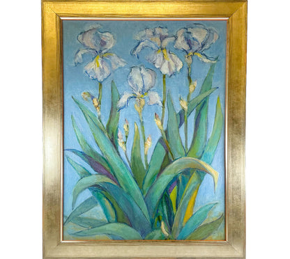 Blue Iris. Oil on Linen. J.A. Steele. 1982