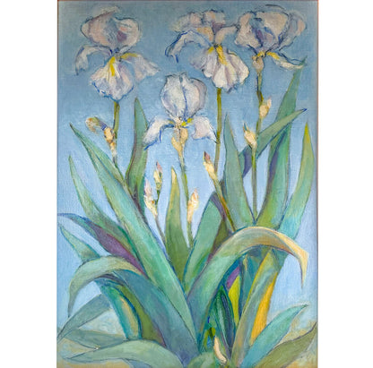 Blue Iris. Oil on Linen. J.A. Steele. 1982