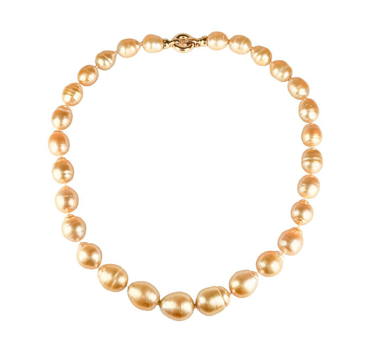 Golden S. Sea Pearl Necklace w 14K YG Clasp