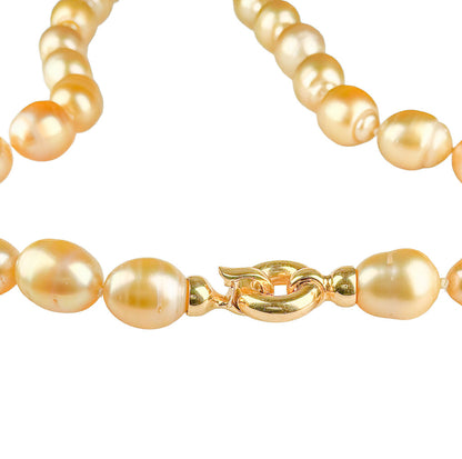 Golden S. Sea Pearl Necklace w 14K YG Clasp