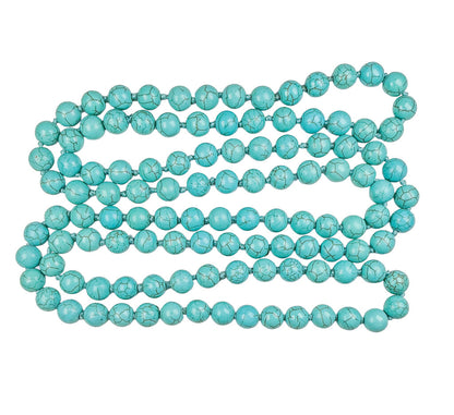 Turquoise Bead Rope Necklace