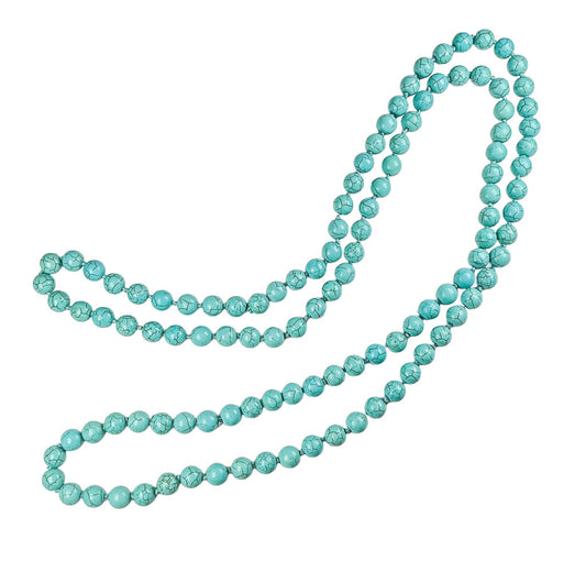 Turquoise Bead Rope Necklace