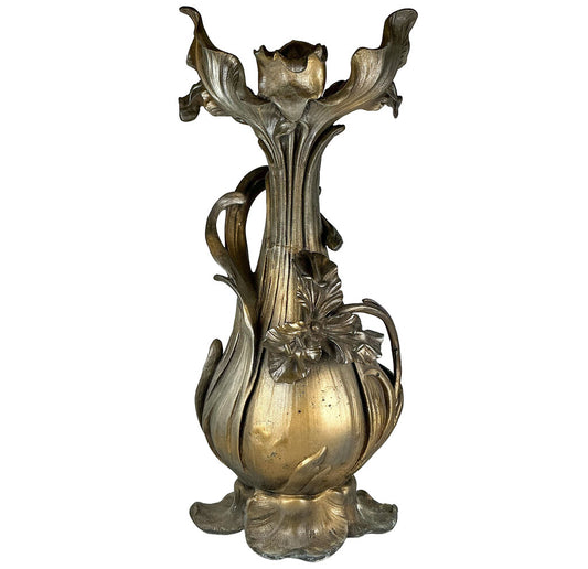 Brass Art Nouveau Floral Vase - Opportunity Shop DC