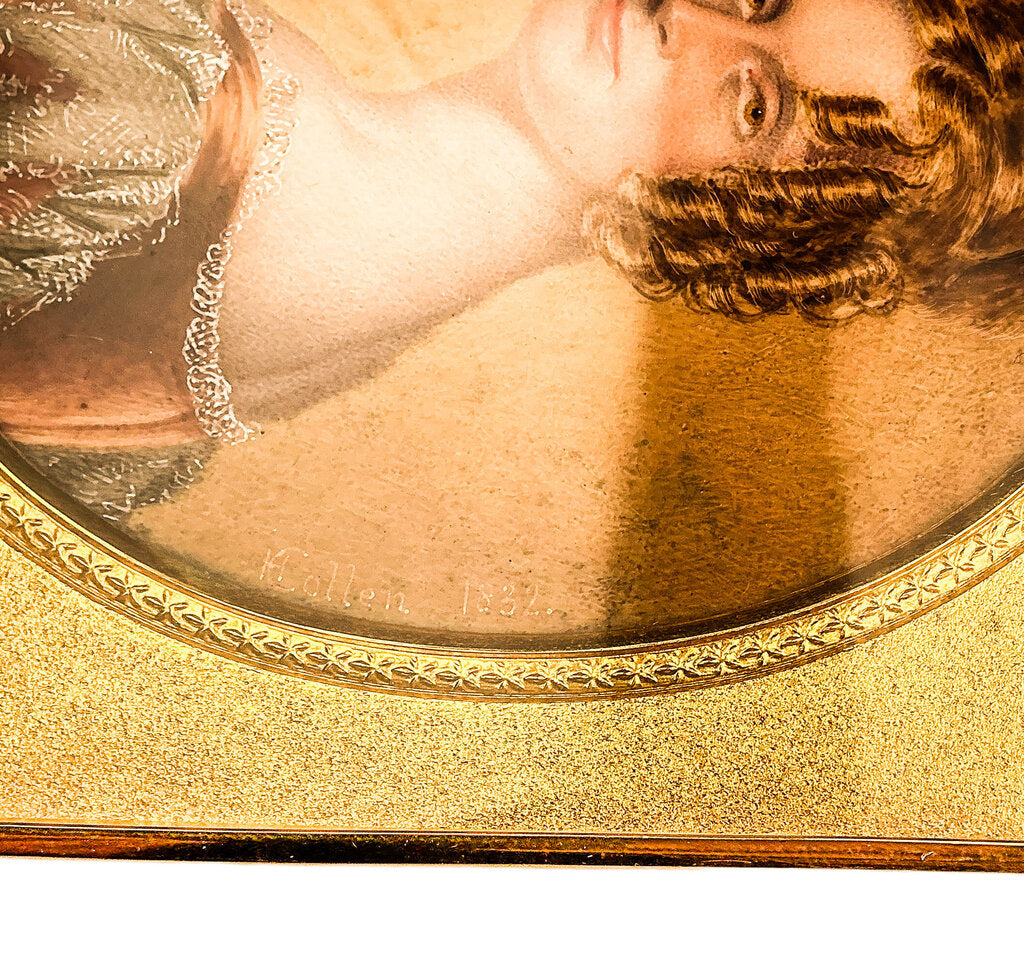 Henry Collen, Framed Miniature Portrait, Oil 1832.