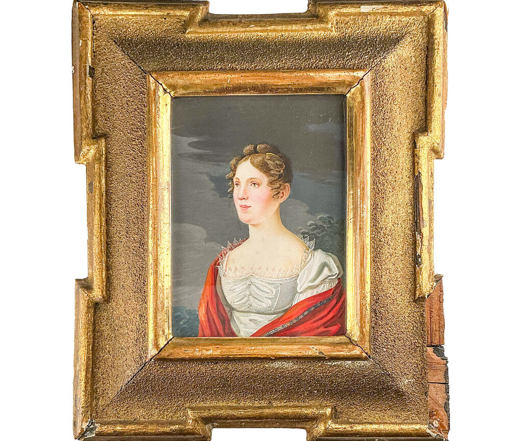 19th Cent. European Miniature, Oil on Ivory.