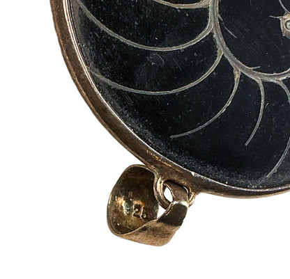 Vntg Sterling Silver Polished Nautilus Shell Pendant