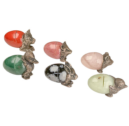 Sterling & Semiprecious Stone Place Card Holders
