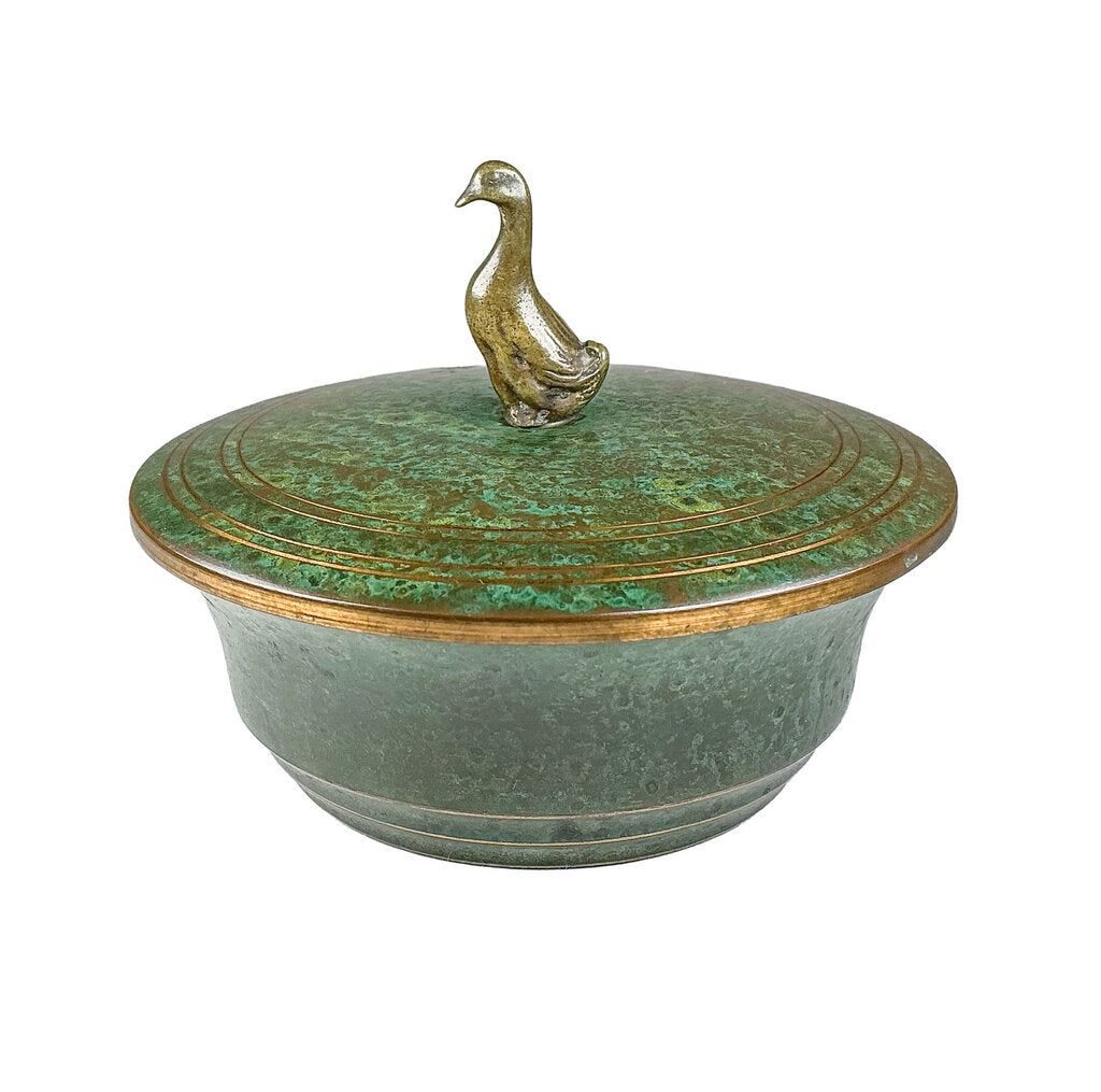 MCM Carl Sorenson Bronze Compote w/ Duck Finial