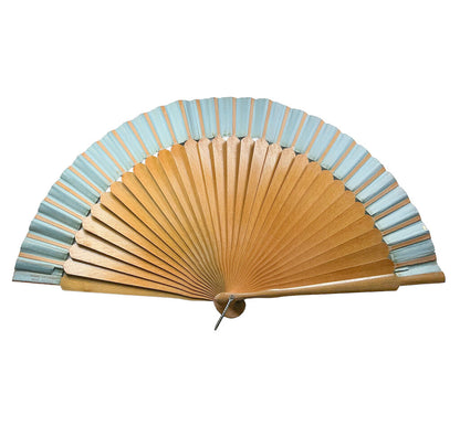 1920s Handpainted Blue & Green Rose Fan