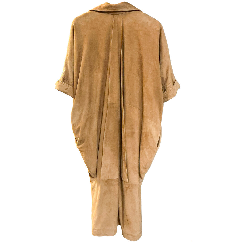 Vintage Fendi Batwing Duster Jacket in Camel Suede