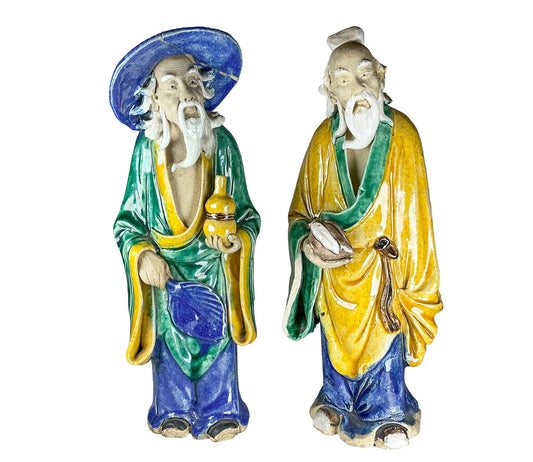 PAIR Vntg Chinese Mud Figures - Opportunity Shop DC