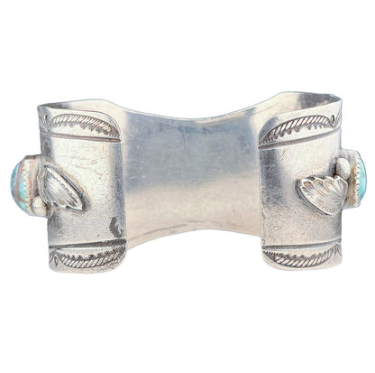 Vntg Native American Sterling Cuff w/ Turquoise