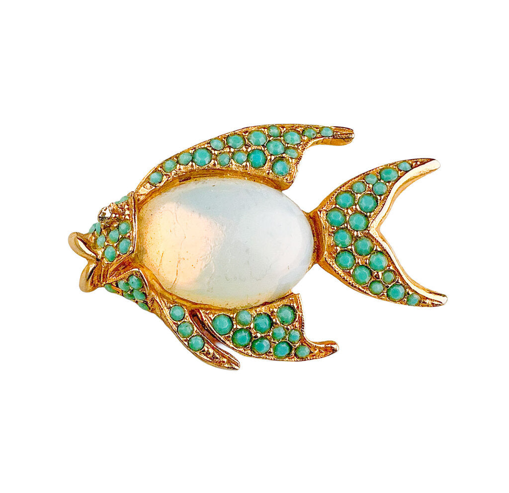 Vintage Les Bernard Jelly Belly Goldfish Brooch