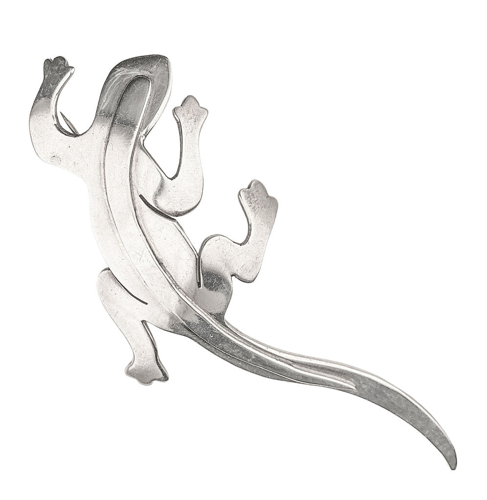 Vintage Mexican Sterling Lizard Pin