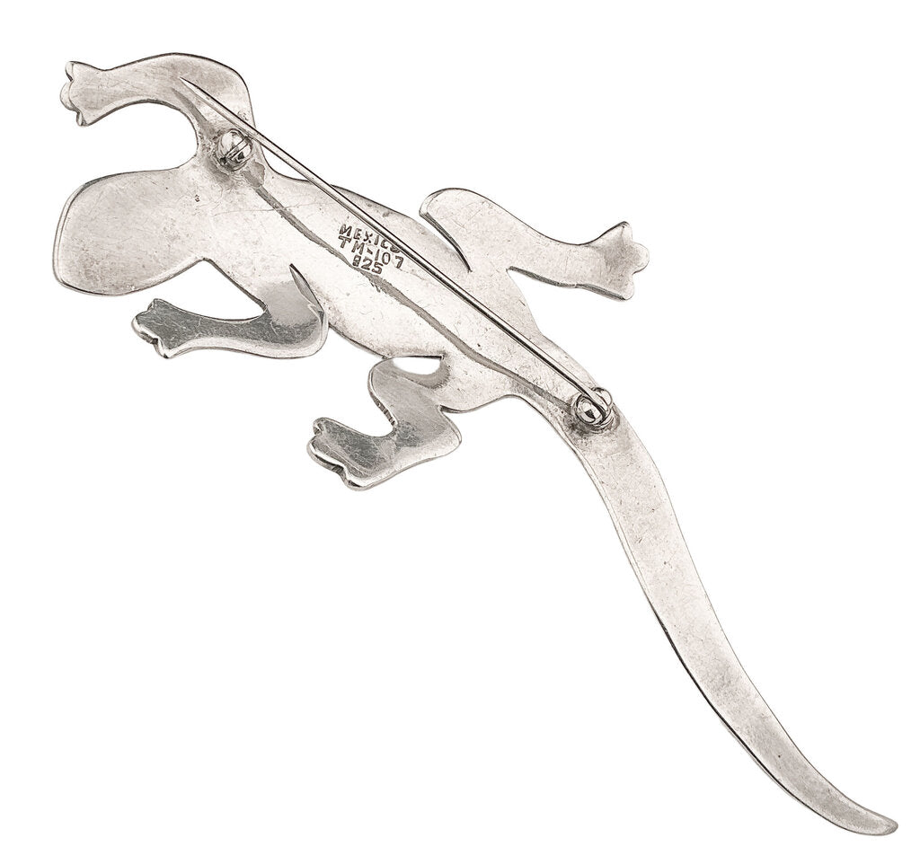 Vintage Mexican Sterling Lizard Pin