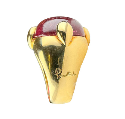 18K YG Pomellato Statement Ring set w NW Amethyst