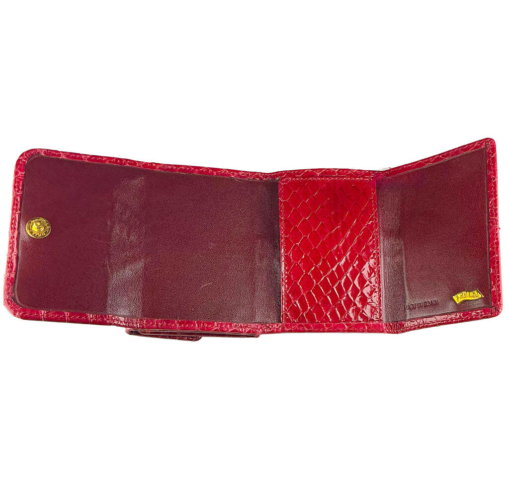 Vntg Judith Leiber Mini Trifold Snakeskin Wallet 1980s