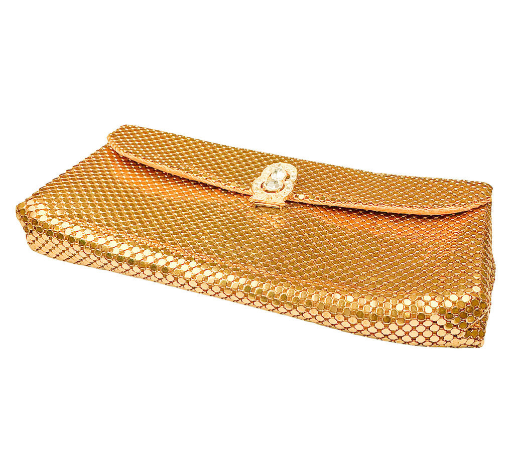 Vintage Whitting & Davis Co. Goldtone Mesh Clutch
