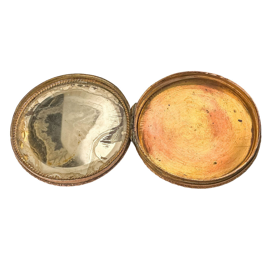 Vntg German Guilloche Enamel Powder Compact