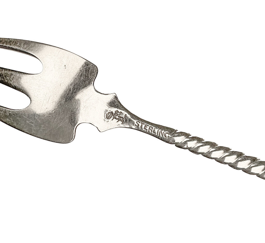 S/5 Sterling Oval Twist hors d'oeuvers Forks - Opportunity Shop DC