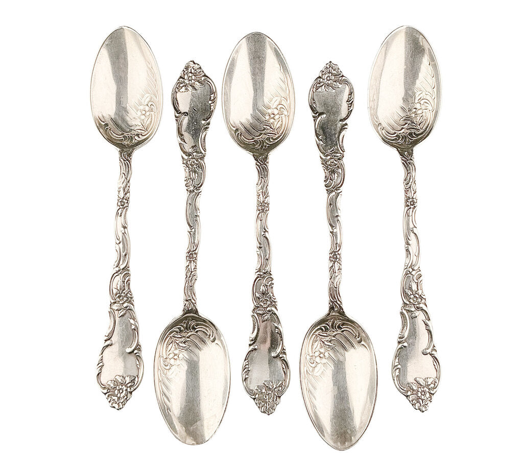 S/5 Antique Whiting & Co. Sterling Demitasse Spoons - Opportunity Shop DC