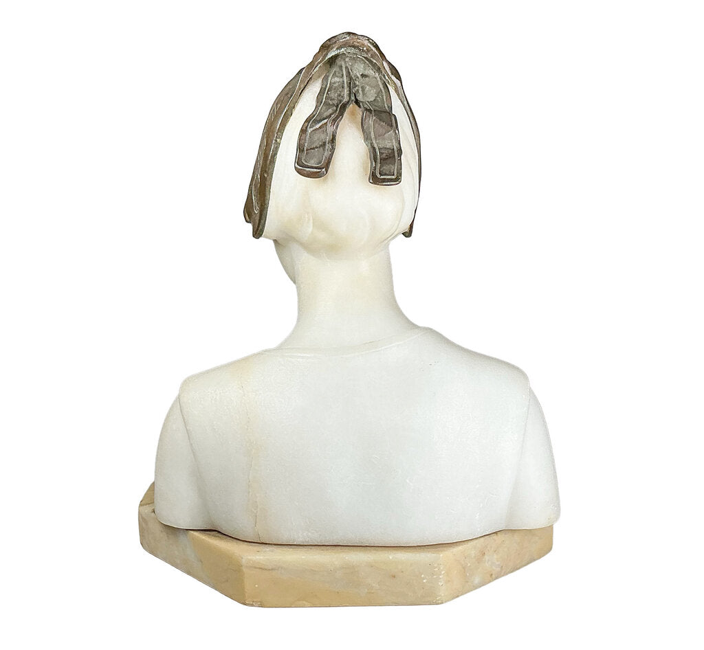 Antq Schmidt-Felling Alabaster & Bronze Fisherwoman Bust - Opportunity Shop DC