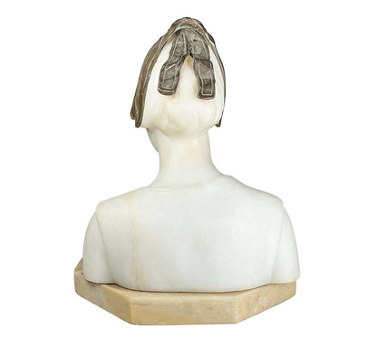 Antq Schmidt-Felling Alabaster & Bronze Fisherwoman Bust - Opportunity Shop DC