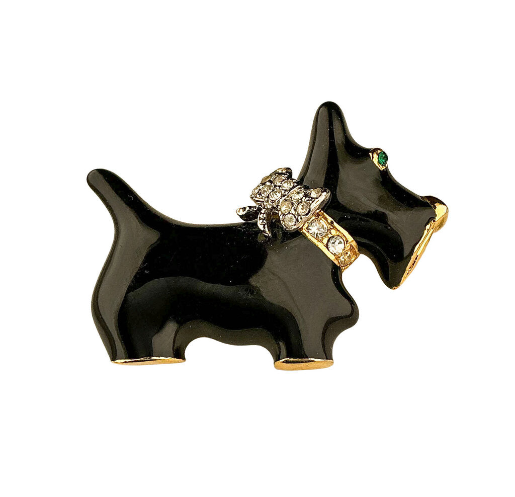 Gold Fill & Enamel Scottie Dog Brooch - Opportunity Shop DC