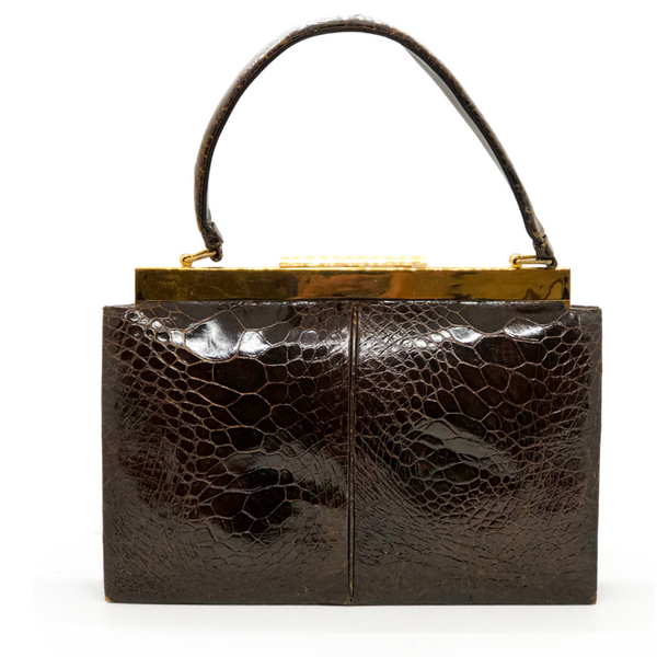Vintage Brown Alligator Handbag - Opportunity Shop DC