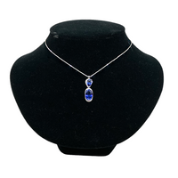 18k White Gold Sapphire and Diamonds Pendant Necklace - Opportunity Shop DC