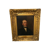 Oil on Board Portrait of Gentleman In Gilt Frame Circa 1860