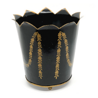 Hand Painted Black and Gold Cachepot